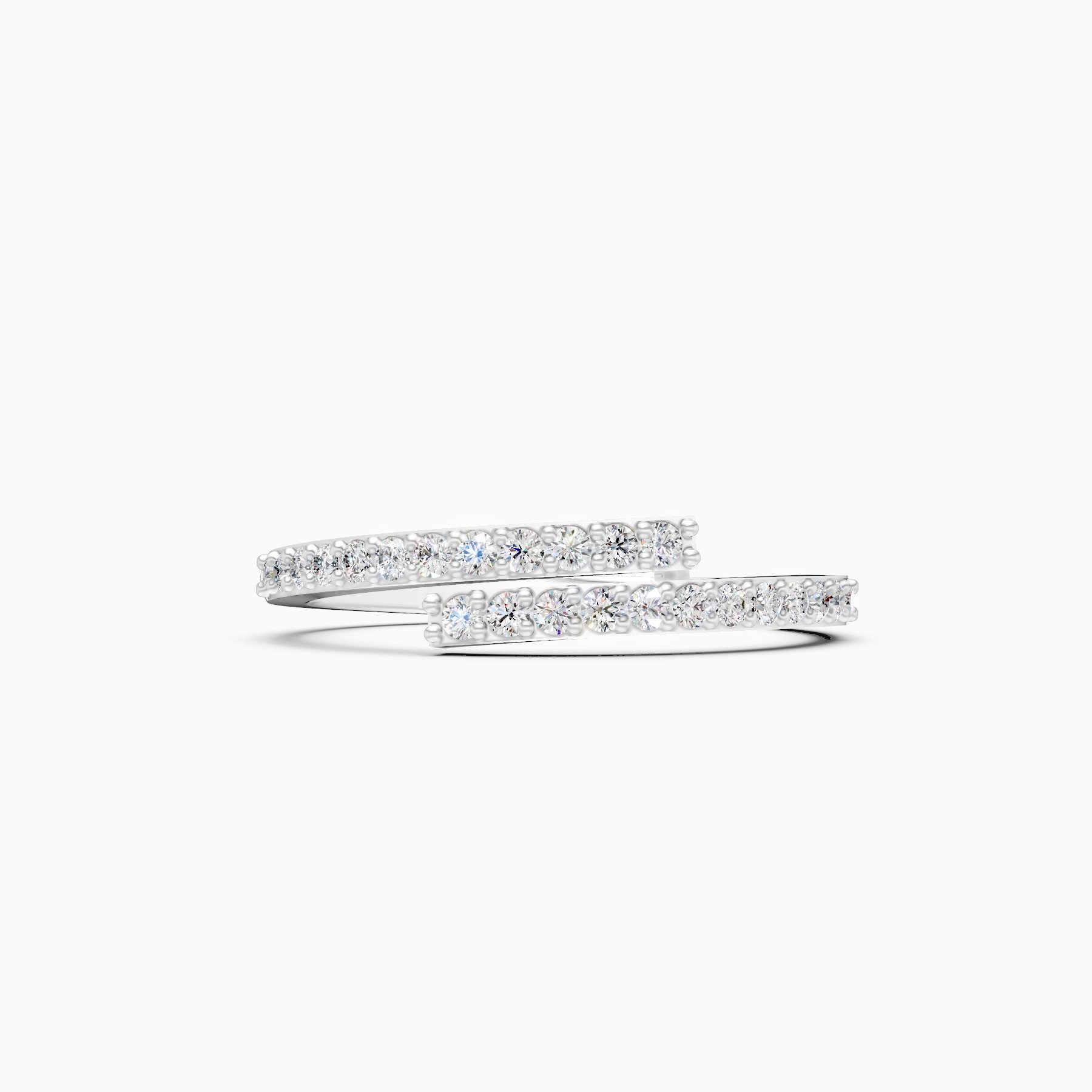 Double Row Diamond Band Ring in Rose Gold
